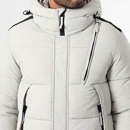 Kymaxx - Chaqueta lisa con capucha Gris claro