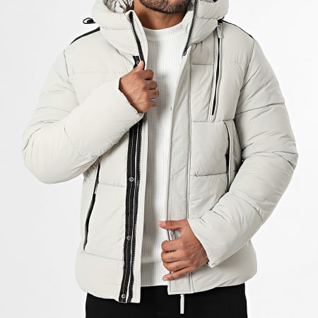 Kymaxx - Chaqueta lisa con capucha Gris claro