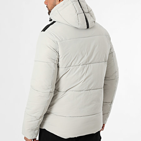 Kymaxx - Chaqueta lisa con capucha Gris claro