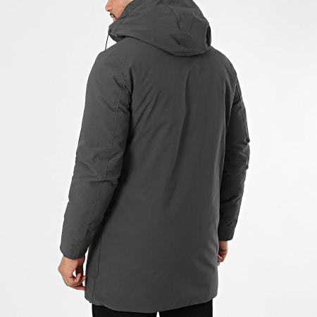 Kymaxx - Parka Capuche Longue Gris Anthracite