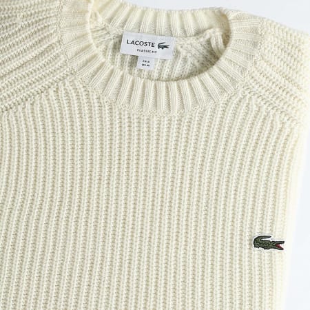 Lacoste - Pull Logo Brodé Crocodile Classic Fit Beige Clair