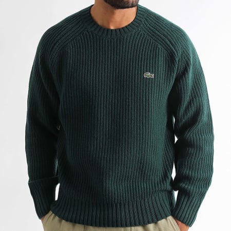 Lacoste - Pull Logo Brodé Crocodile Classic Fit Vert