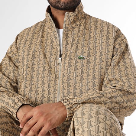 Lacoste - The Blend Chaqueta con cremallera y logo de cocodrilo bordado Camel