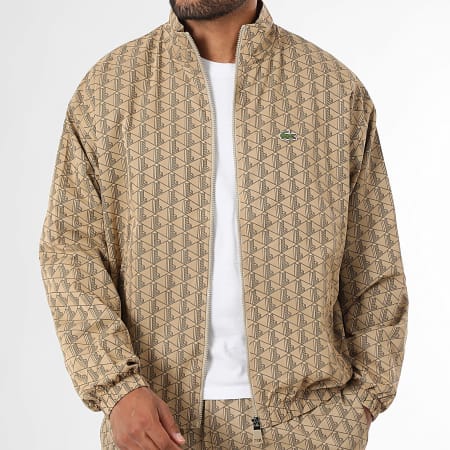 Lacoste - The Blend Chaqueta con cremallera y logo de cocodrilo bordado Camel