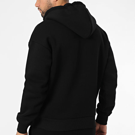 Luxury Lovers - Conjunto Sudadera con cremallera con capucha y pantalón pantalón chándal Red Heart Bordado Negro