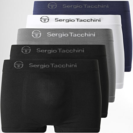 Sergio Tacchini - Lot De 5 Boxers 97840608 Noir Blanc Gris Bleu Marine