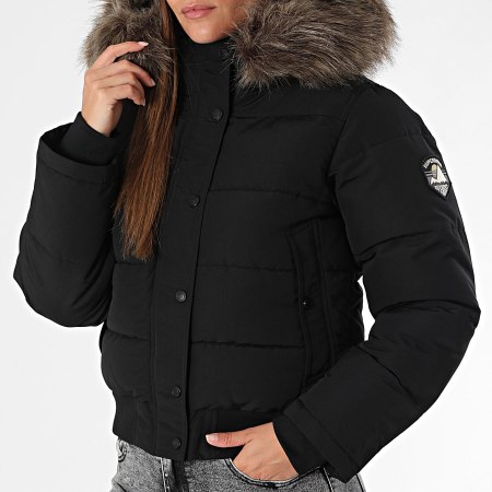 Superdry - Chaqueta bomber con capucha de piel para mujer Everest