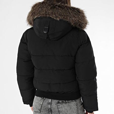 Superdry - Chaqueta bomber con capucha de piel para mujer Everest