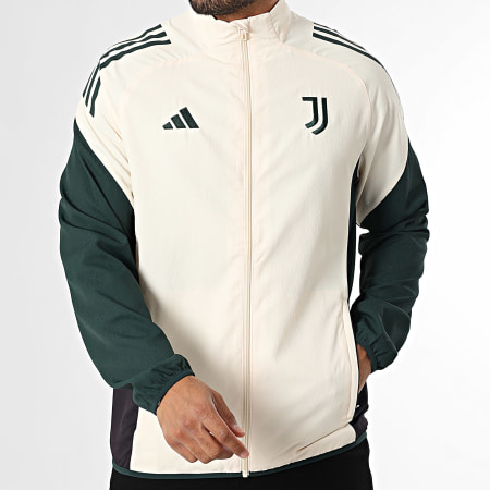 Adidas Originals - Veste Zippée Juventus JN7471 Beige Clair Vert Foncé