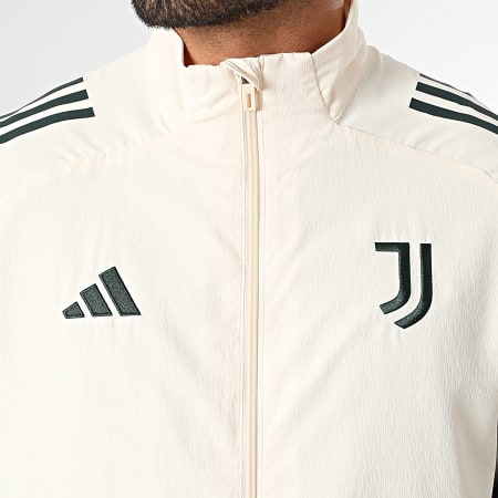 Adidas Originals - Veste Zippée Juventus JN7471 Beige Clair Vert Foncé