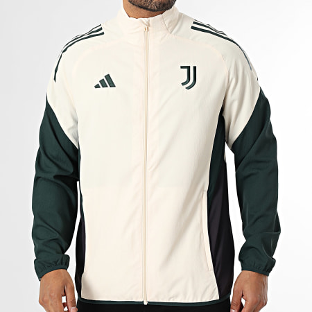 Adidas Originals - Veste Zippée Juventus JN7471 Beige Clair Vert Foncé