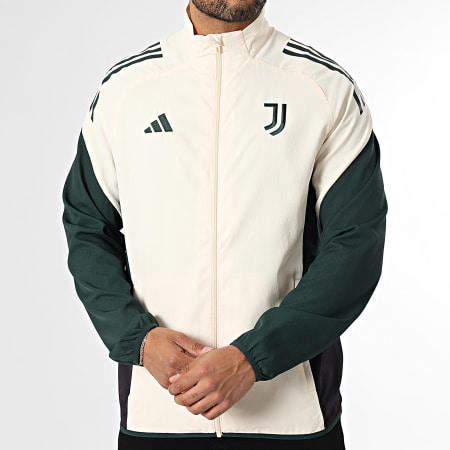 Adidas Originals - Veste Zippée Juventus JN7471 Beige Clair Vert Foncé