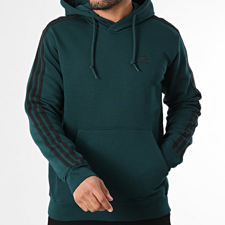 Adidas Originals - Sweat Capuche A Bandes 3 Stripes JY1378 Vert Bouteille