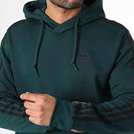 Adidas Originals - Sweat Capuche A Bandes 3 Stripes JY1378 Vert Bouteille