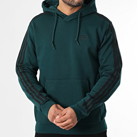 Adidas Originals - Sweat Capuche A Bandes 3 Stripes JY1378 Vert Bouteille