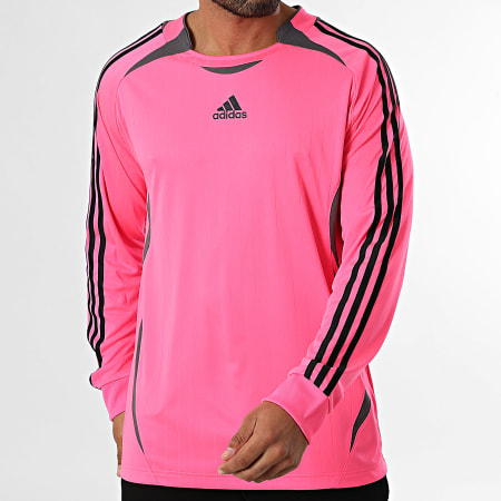 Adidas Sportswear - Tee Shirt Manches Longues A Bandes Teamgeist JW5910 Rose Fluo