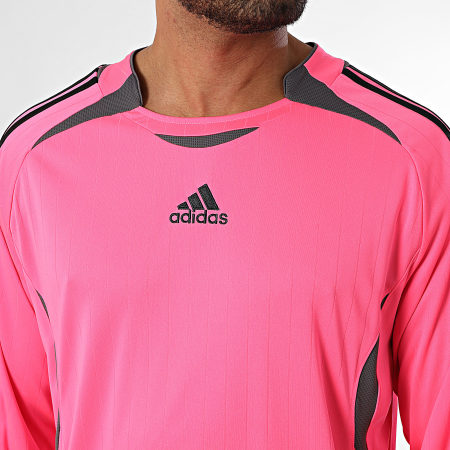 Adidas Sportswear - Tee Shirt Manches Longues A Bandes Teamgeist JW5910 Rose Fluo