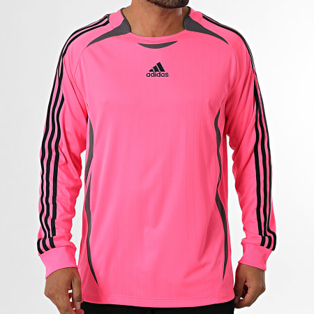 Adidas Sportswear - Tee Shirt Manches Longues A Bandes Teamgeist JW5910 Rose Fluo