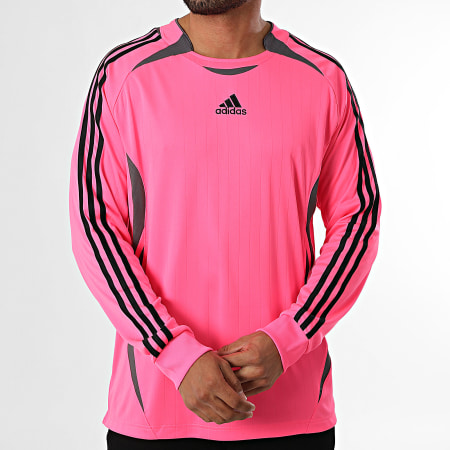 Adidas Sportswear - Tee Shirt Manches Longues A Bandes Teamgeist JW5910 Rose Fluo