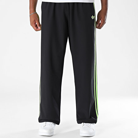 Adidas Originals - Pantalon Jogging A Bandes Woven Drill JW5911 Noir Vert Fluo