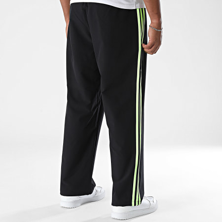 Adidas Originals - Pantalon Jogging A Bandes Woven Drill JW5911 Noir Vert Fluo