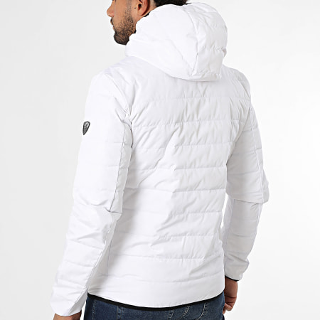 EA7 Emporio Armani - Veste Zippé Capuche 8NPB14-PNE1Z Blanc Argenté