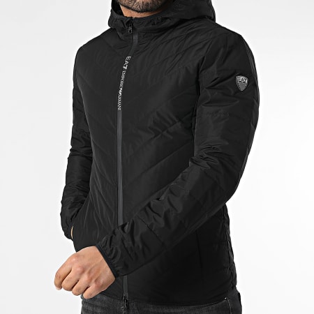 EA7 Emporio Armani - Veste Zippée Capuche 8NPB14-PNE1Z Noir Argenté