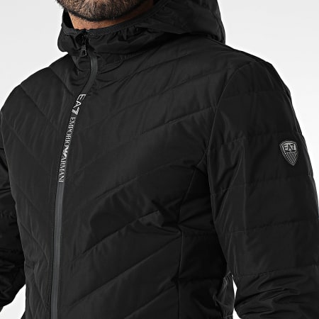 EA7 Emporio Armani - Veste Zippée Capuche 8NPB14-PNE1Z Noir Argenté
