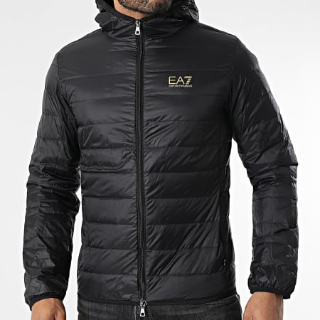 EA7 Emporio Armani - Doudoune Capuche 8NPB24-PNGPZ Noir Doré