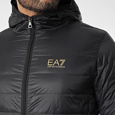 EA7 Emporio Armani - Doudoune Capuche 8NPB24-PNGPZ Noir Doré