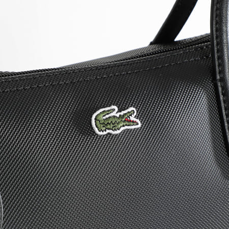 Lacoste - Sac A Main Femme Logo Brodé Crocodile Noir