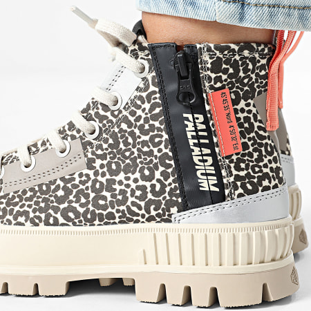Palladium - Botas Mujer Pallashock Backzip 2 94469 Leche Estampado Marrón