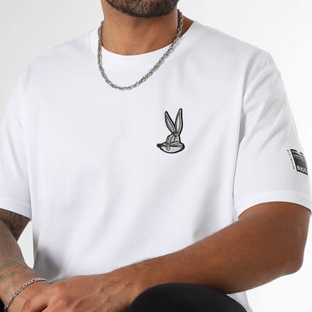 Looney Tunes - Tee Shirt Oversize Large Patch Brodé Bugs Bunny Front Blanc
