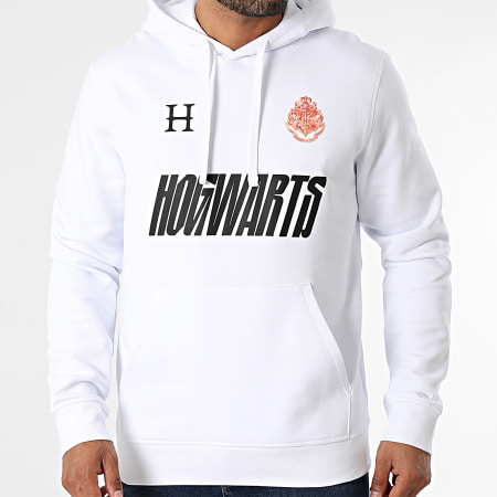 Harry Potter - Sweat Capuche Hybrid Hogwarts Blanc Noir