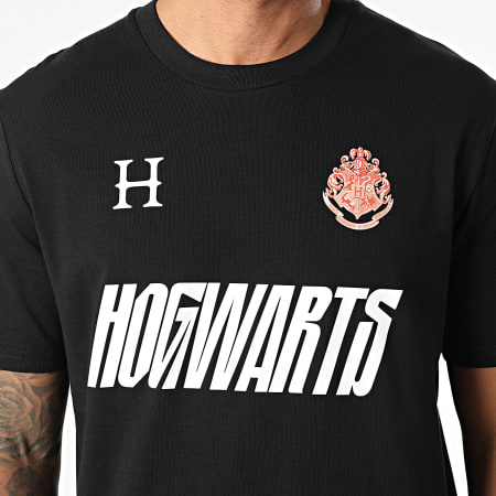 Harry Potter - Tee Shirt Oversize Large Hybrid Hogwarts Nero Bianco