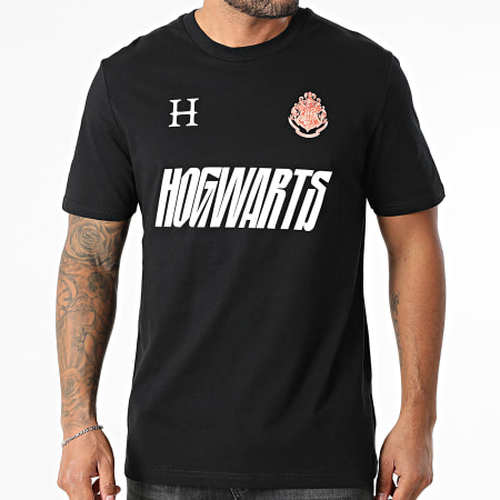 Harry Potter - Tee Shirt Oversize Large Hybrid Hogwarts Nero Bianco