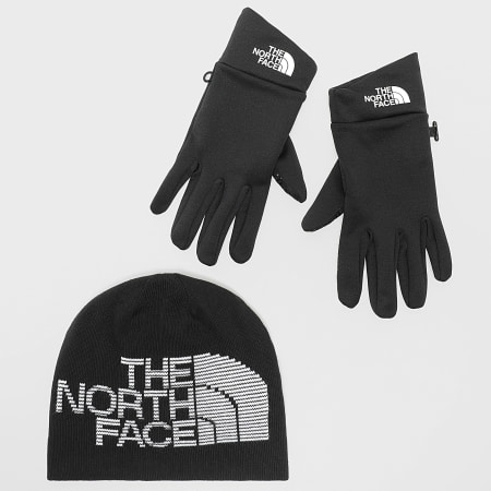 The North Face - Lot Bonnet Et Gants A7WLA A55KZ Noir Blanc