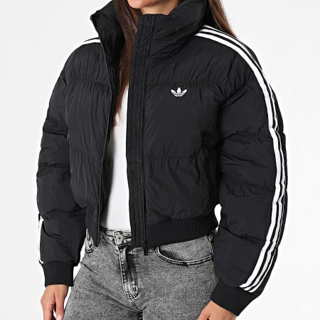 Adidas Originals - Doudoune A Bandes Femme Cropped Puffer JX2970 Noir