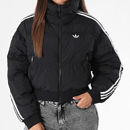 Adidas Originals - Doudoune A Bandes Femme Cropped Puffer JX2970 Noir