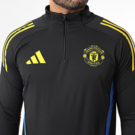 Adidas Sportswear - Tee Shirt Manches Longues Col Zippé Manchester United JP3143 Noir