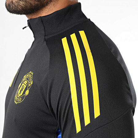Adidas Sportswear - Tee Shirt Manches Longues Col Zippé Manchester United JP3143 Noir