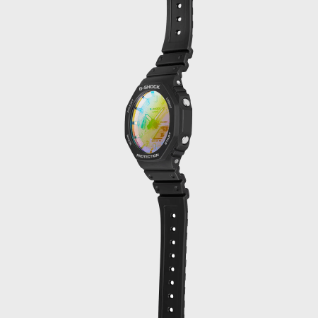 G-Shock - Montre G-Shock GA-2100SR-1AER Noir Bleu Rose Orange Iridescent