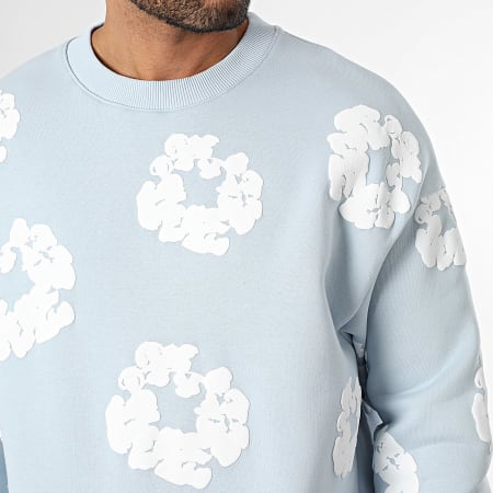 Classic Series - Sweat Crewneck 507 Bleu Ciel Blanc