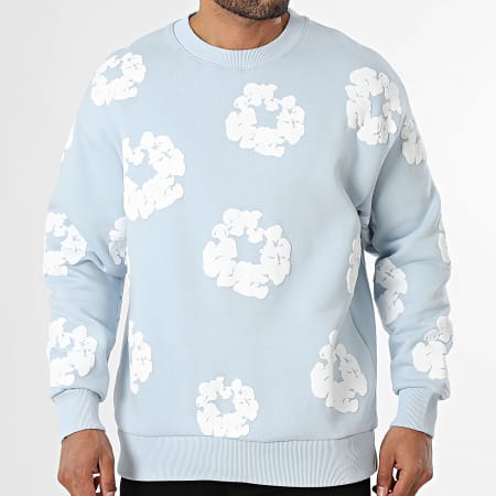 Classic Series - Sweat Crewneck 507 Bleu Ciel Blanc