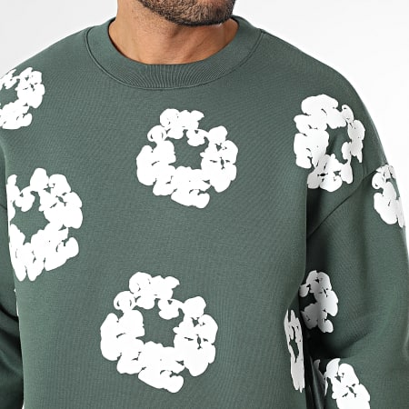 Classic Series - Sudadera cuello redondo 507 Verde oscuro Blanco