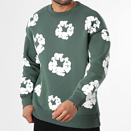 Classic Series - Sudadera cuello redondo 507 Verde oscuro Blanco