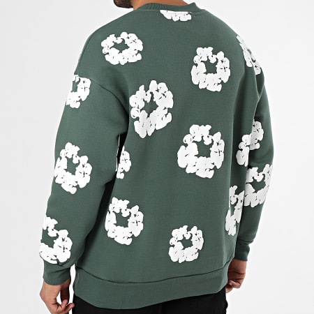 Classic Series - Sudadera cuello redondo 507 Verde oscuro Blanco