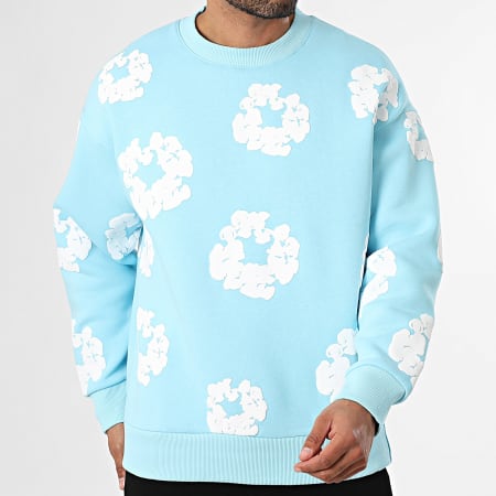 Classic Series - Sudadera cuello redondo 507 Azul claro Blanco