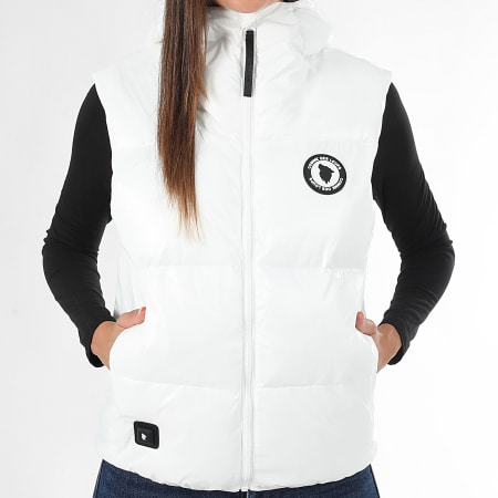 Comme Des Loups - Consolador sin mangas con capucha Tokyo White para mujer