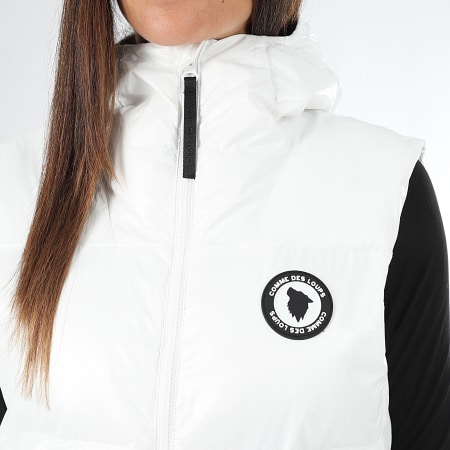 Comme Des Loups - Consolador sin mangas con capucha Tokyo White para mujer